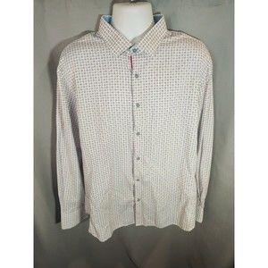 Spazio Men's Italian Shirt Button XXL White Flip Cuff‎